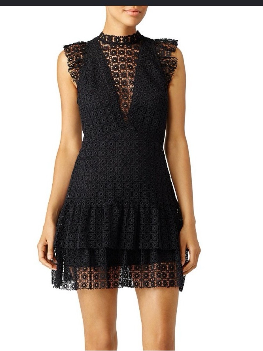 Slate & Stone Black Crochet Lace A-Line Dress